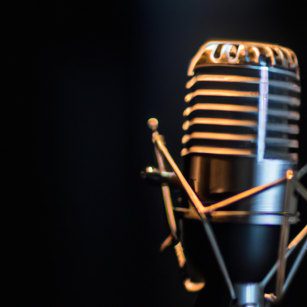 Microphone à condensateur vintage en cabine